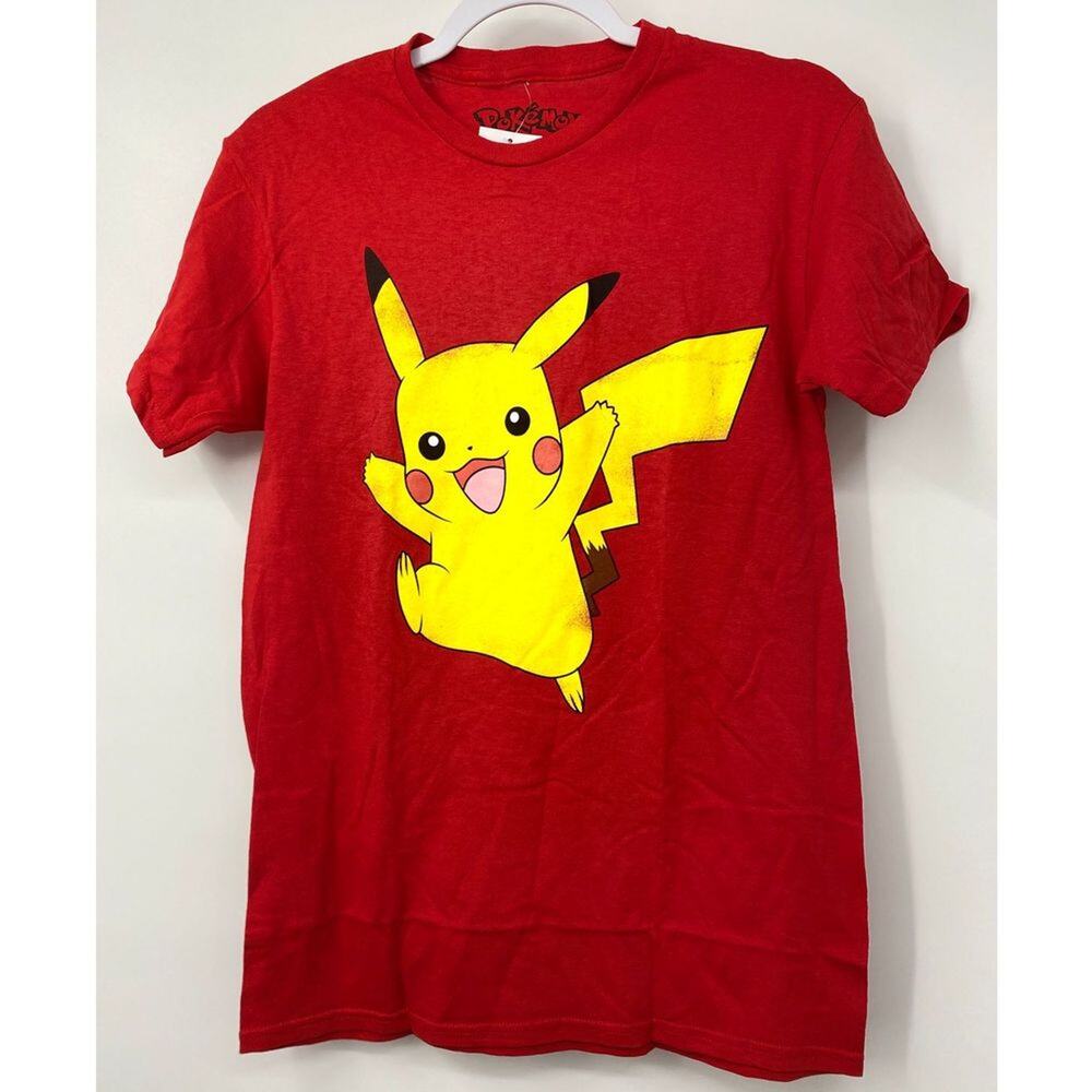 Pokemon Pikachu Red Short Sleeve Adult Tshirt Tee Top NEW SMALL